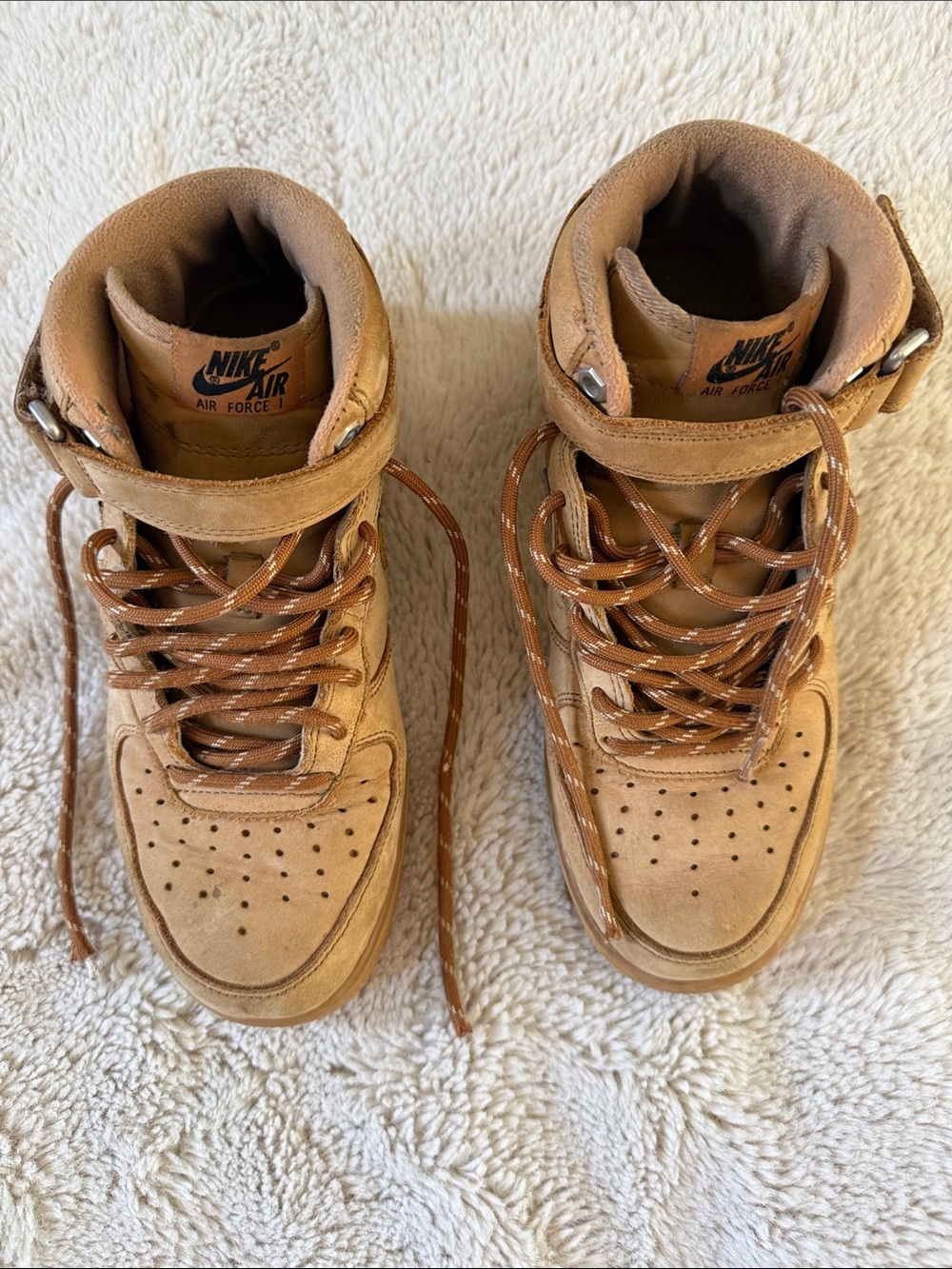 Nike Air Force 1 Mid Sneakers - Wheat/Flax Brown